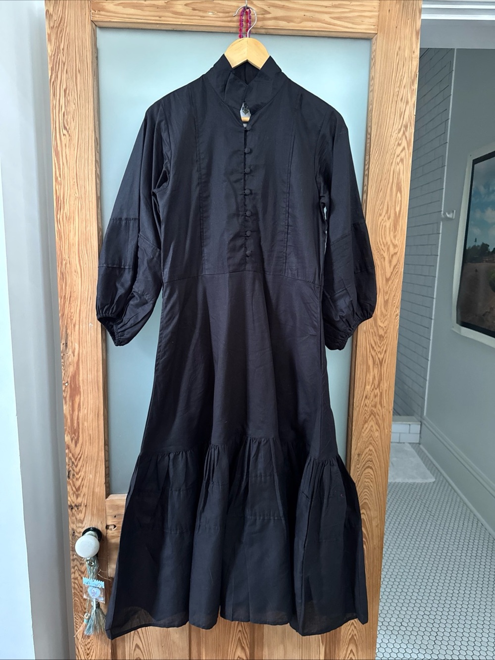 SUE SARTOR Flounce | Black Cotton Travel Brand New in Packaging RRP $429